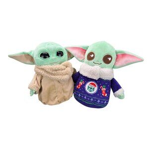 Star Wars Baby Yoda Grogu Plush Lot of 2 Christmas Mandalorian Child New NO TAGS